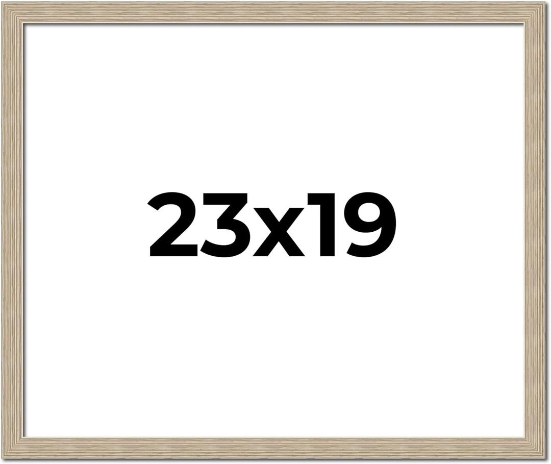 23x19 Frame Grey Solid Wood Picture Frame Width 1 Inches | Interior Frame Depth 0.5 Inches | Weatherly Distressed Photo Frame Complete with UV Acrylic, Foam Board Backing & Hanging Hardware
