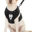 Kuoser Dog Tuxedo for Large Dogs, No-Pull Dog Vest Harness, Soft Breathable Mesh Pet Harness with Bow Tie, Small Medium Dogs Harness for Outdoor Walking Training (Black)