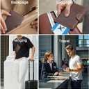 RFID Passport Holder for Travel with Airtag Slot(Hidden) - Genuine Leather Passport Wallet for 2 Passports, Large Capacity Passport Cover for Men & Women, Family & Couples, Christmas Gift