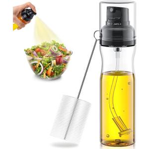 250ml Olive Oil Sprayer Bottle with Brush, Including 0.25ml Mode and 0.5ml Mode, Olive Oil Spray Bottle for Cooking