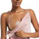 Sticky Bra Pushup Plus Size - Clear Strapless Bra Large Breast Adhesive Invisible Backless Bras for Dress Boob Lift Tape, Size D