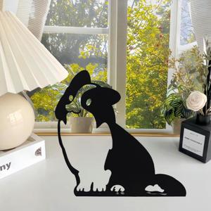 Minimalist Art Sculpture, Personalized Metal Abstract Metal Line Minimalist Art Crafts Creative Line Drawing Ornaments for Wall, Living Room, Home Office Desk Decoration (Dog)