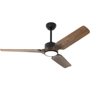52" Ceiling Fan with Lights with Remote, Wood Ceiling Fans Noiseless Reversible DC Motor Reversible, Light Memory, 6 Wind Speeds, Amber Wood Blades