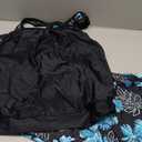 Yonique Two Piece Tankini Bathing Suits T-Back Blouson Swim Tops with Boy Shorts Women Swimsuits Sporty Swimwear (Large, Black & Green Floral)