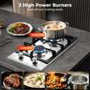 12 Inch Gas Cooktop, 2 Burner Gas Stove, 304 Stainless Steel