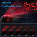 Peakeep Projection Alarm Clock for Bedroom Ceiling 180 Rotatable, Loud for Heavy Sleepers, Colorful Nightlight, 5 Brightness Dimmable Large Number Bedside Electric LED Digital Clock with USB Port