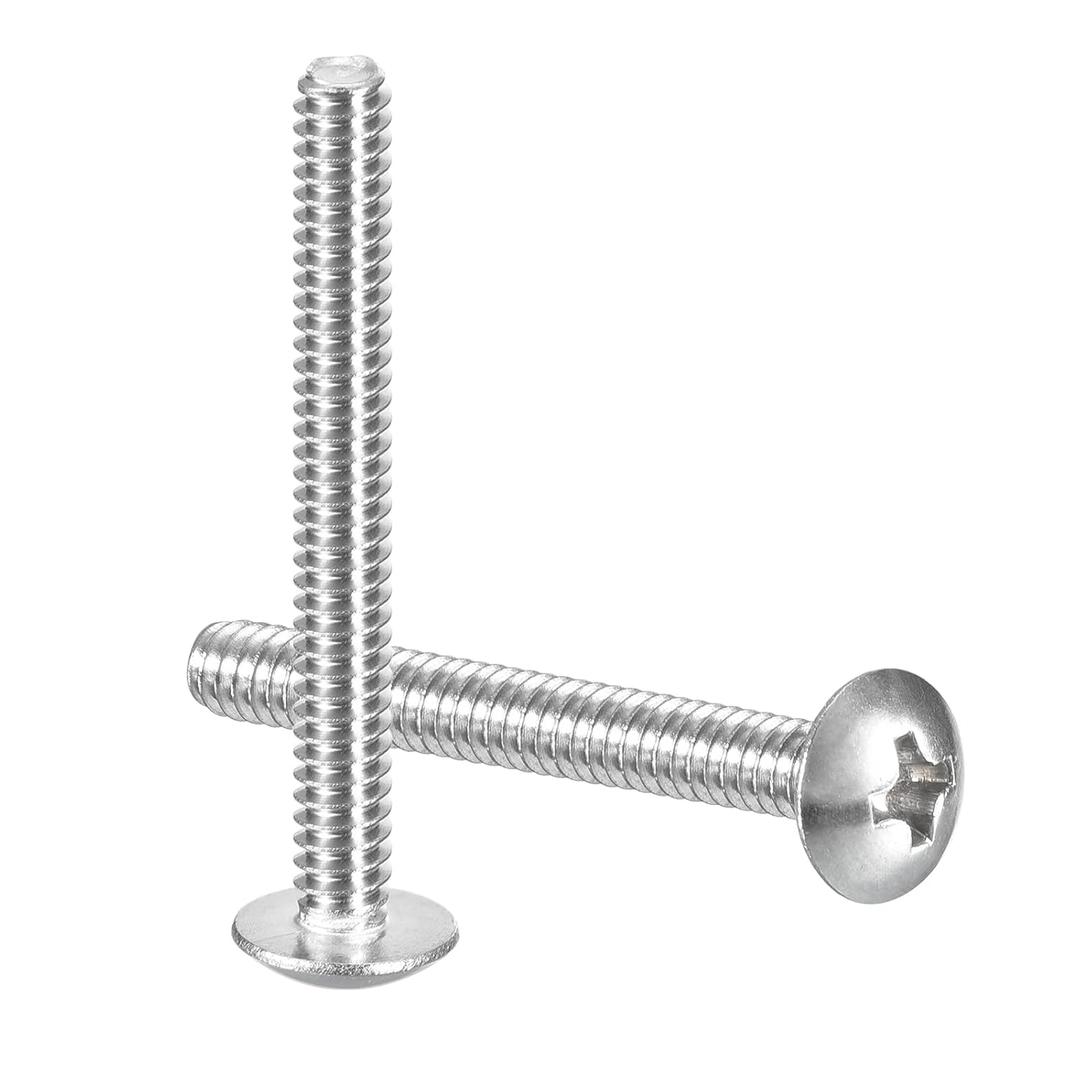 uxcell #6-32 x 1-1/4" Truss Head Phillips Machine Screws, Full Thread, Phillips Drive, 304 Stainless Steel 18-8, Quantity 50