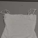 QINSEN Women's Double Lined Basic Tank Top Adjustable Spaghetti Straps Sleeveless Camisole Shirts (White), XS