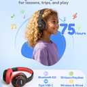 acer Kids Bluetooth Headphones, Over Ear Headphone for Kids with Mic, 75H Playtime, 85dBA Safe Volume, Bluetooth 6.0, USB C Fast Charging, Toddler Headphones for iPad/Tablet/Travel/School-Black Red
