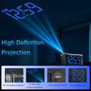 Peakeep Projection Alarm Clock for Bedroom Ceiling 180 Rotatable, Loud for Heavy Sleepers, Colorful Nightlight, 5 Brightness Dimmable Large Number Bedside Electric LED Digital Clock with USB Port