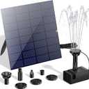 Biling Solar Water Pump, Longevity 2.5W Solar Pump for Bird Bath with 5 Nozzles, Filter Sponge for Outdoor Garden Birdbath Small Ponds Fish Tank