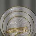 Coitak 3 Tier Cupcake Stand, Plastic Tiered Serving Stand, Dessert Tower Tray for Tea Party, Birthday and Wedding (Round-Gold Edge)