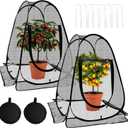 2 Pack 28 x 28 x 32 Inch Pop-up Gardening Net Cover with 8 Extended Stakes, Windproof Blizzard-Resistant, Plant Tent Cage for Vegetable Flower Fruit, Guard from Bird and Pest