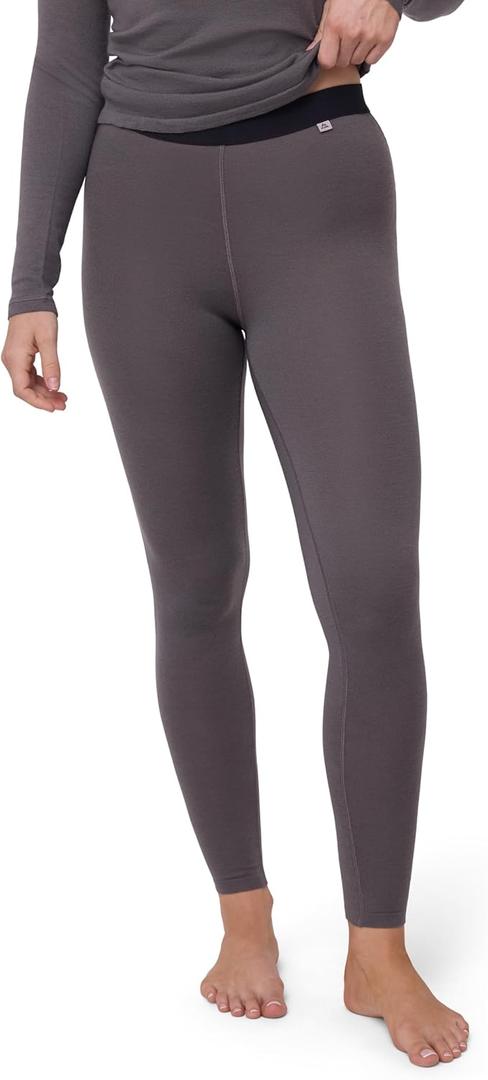 DANISH ENDURANCE Merino Wool Leggings Women, Women's Thermal Underwear Bottom, Base Layer Womens Leggings for Winter (Medium, Grey)