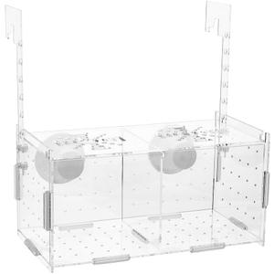 SUPERFINDINGS Aquarium Breeding Isolation Box Acrylic Fish Breeding Box Transparent Fish Tank Acclimation Hatchery Incubator with Suction Cups for Guppy Shrimp Clownfish Fishes 10x10x20cm