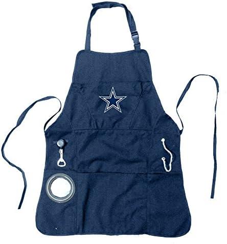 Team Sports America NFL Ultimate Grilling Apron with Bottle Opener and Insulated Beverage Holder, Adjustable Straps Men Women