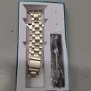 Lenrao Thin Stainless Steel Bands Compatible with Apple Watch 38mm 40mm 41mm 42mm 44mm 45mm 46mm for Women, Metal Straps for iWatch Series 11 10 9 8 7 6 5 4 3 2 1 SE (Starlight)