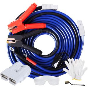 SAFEMATE 0 Gauge 30 Feet Jumper Cables Heavy Duty, 1000 Amp Quick Connect Plugs for Truck with Carry Bag