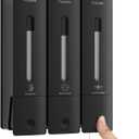 1984 Shower Soap Dispenser Bathroom Set Shampoo Conditioner Body Wash Dispenser Wall Mounted Shower Shampoo Dispenser 3 Chamber No Drill for Home Star Hotel 3 x 400ml Black