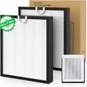 Vital 100S Replacement Filter Compatible with LEVOIT Vital 100S Air Purifier, 3-in-1 H13 True HEPA, High-Efficiency Activated Carbon Vital 100S-RF Filter, Replace Part, 2 Pack, White