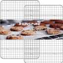 Oven-Safe Dishwasher-Safe 100% 304 Stainless Steel Cooling Rack 10" x 15" Heavy Duty Tight-Wire Set of 2 Fits Jelly Roll Pan Half Sheet Pan