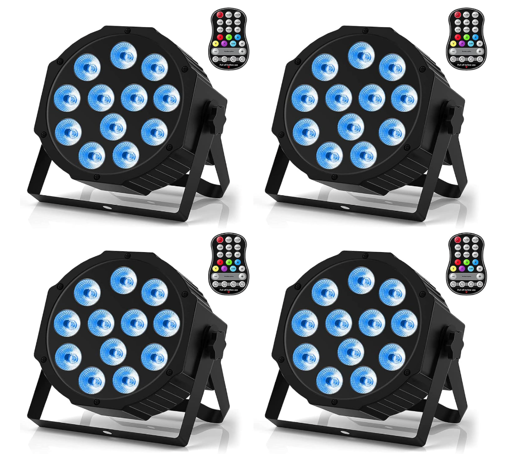 Rechargeable Par Lights, RGBW LED Uplights Battery Powered Stage Light, HOLDLAMP Par Can DJ Lights Sound Activated with Remote & DMX Control for Festival Party Event Wedding Bar.