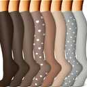 FEYHAY Copper Compression Socks (8 Pairs) 15-20 mmHg Circulation is Best Athletic & Daily for Men & Women, Running, Climbing, Size: Large-X-Large