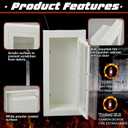 Zonon 2 Pcs Semi Recessed Fire Extinguisher Cabinet Box Steel Recessed Wall Cabinet, Magnetic Door with Handle, Acrylic Window, 2.5 Inch Trim, for 2.5/5/10 lb Dry Chemical Fire Extinguisher (White)