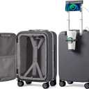 mixi Carry On Luggage with Cup Phone Holder and Charger Hard Shell Suitcases with Spinner Wheels,20 Inch Rock Gray