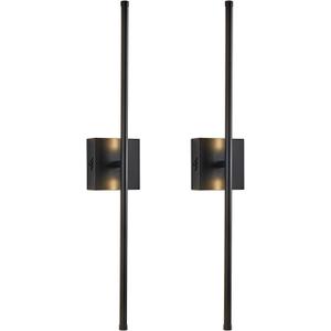 Wall Sconces Set of Two, Hardwired Retro Industrial Wall Lamps, 3000K LED Black Wall Sconce, 360 Rotate, for Living Room, Hallway, Bedroom