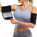 Wonderience Arm Trimmers for Women Pair Sauna Sweat Arm Shaper Bands Adjustable Arm Trainer Toner Sleeves for Sports Workout (Silver, One Size)