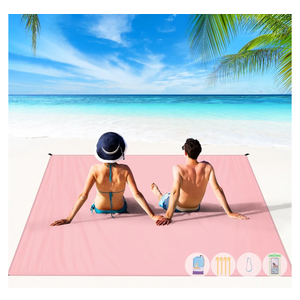 BYDOLL Beach Blanket Waterproof Sandproof Large Sand Free 10'X9' Big Lightweight Blanket Picnic Mat for Beach Travel Camping Hiking Picnic with Stakes