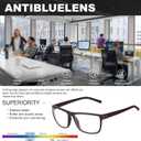 Gaming Glasses, Anti Blue Light Glasses Men, Lightweight Frame Square UV400 Protection Blue Computer Eye