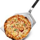 Checkered Chef Pizza Peel - Extra Large, Stainless Steel Metal Pizza Paddle with Folding Handle, Outdoor Pizza Oven Accessories - 13 Inch x 15 Inch