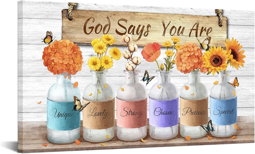 Conipit Farmhouse Wall Decor Inspirational Art, White, 20''x36''