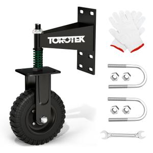 5inch Gate Wheels Fence Gate Wheel for Wooden or Metal Tube Gates, Upgrade Heavy Duty Gate Wheel 500lb Capacity Upright Spring-Loaded Gate Casters Suitable for Various Land Surfaces