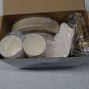 Yungyan 400 Pcs Baby Shower Dinnerware for 50 Guest Baby Shower Paper Plate Napkin Set Gender Reveal Plate Napkins Cup Footprint Disposable Knives Fork Spoon Gender Reveal(Gold,Sweet)