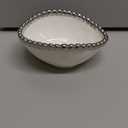 Pampa Bay Salerno Round Condiment Bowl, White/Silver (CER-2538-W)
