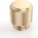 Asidrama 10 Pack Gold Knurled Dresser Drawer Cabinet Hardware Zinc Knobs for Dresser Drawers (Single Hole Knob)