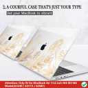 CISSOOK for MacBook Air 13.6 inch Case A3449 A3240 A2681 A3113 Release 2022 2023 2024 2025 2026, Plastic Hard Shell Case Keyboard Cover for MacBook Air 13 inch M2 M3 M4 M5, Gold Floral Blossom