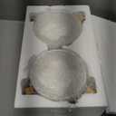 Elevated Ceramic Dog Bowl Set - Raised Dog Bowls with Non-Slip Bamboo Stand - Dog Food and Water Bowl Set - Double Dog Feeding Bowls - Suitable for Small and Medium Dogs - 28.74 OZ - 3.6 CUPS - 850 ML (White)