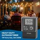2 x TiFFCOFiO New Digital Outdoor Timer Waterproof, Dial Programmable Method, Outdoor Light Timer with 2FT Extension Cord, 2 Grounded Electrical Outlets for Lights, 6 Sets of Programs, 20A/2500W (Digital, 1 PACK)