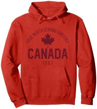 Canada Maple Leaf Flag Patriotic Canadian Symbol Pullover Hoodie Large