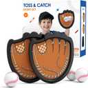 HYES Toss and Catch Ball Set, Outdoor Games for Kids, Beach Yard Camping Toys for Adult & Family, Kids Baseball Glove for 3 4 5 6 7 8+ Year Old Boys & Girls (2 Paddles & 3 Balls)