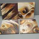 BLINFEIRU Modern Gold Abstract Canvas Wall Art Black and Gold Wall Decor for Living Room Bedroom Abstract Painting Pictures Home Office Artwork Framed Ready to Hang 12x12 Inch