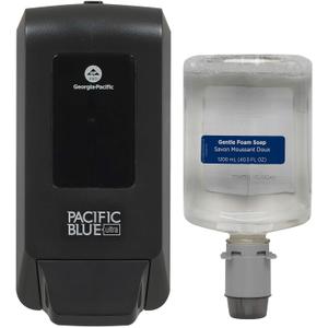 Georgia-Pacific (5305714) Pacific Blue Ultra Manual Push Soap Dispenser with Gentle Foam Hand Soap Refill Starter Kit