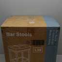 Sweetcrispy Bar Stools Set of 4, 24 Inch Counter Height Stools, PU Leather Upholstered Bar Chairs with Footrest, Modern Bar Stools for Kitchen Island, Dining, Living Room, Grey