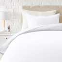 Amazon Basics Lightweight Microfiber 2-Piece Duvet Cover Set with Zipper Closure, Twin/Twin XL, Bright White, Solid - Pack of 4