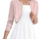 OmicGot Women's Long Sleeve Cardigan Knit Sweaters Cropped Open Front Bolero Shrug for Dresses  (S)