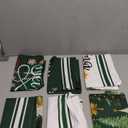 FuWeave 6 Pcs Christmas Chair Covers Christmas Chair Back Covers Xmas Chair Protector Slipcovers Washable Winter Dining Room Seat Covers for Home Hotel Kitchen Decorations (Green Xmas Tree)